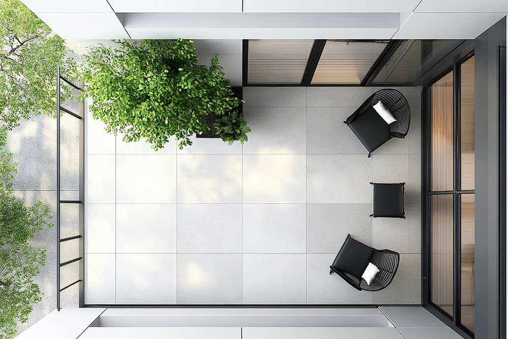 Płytki gresowe na balkonie