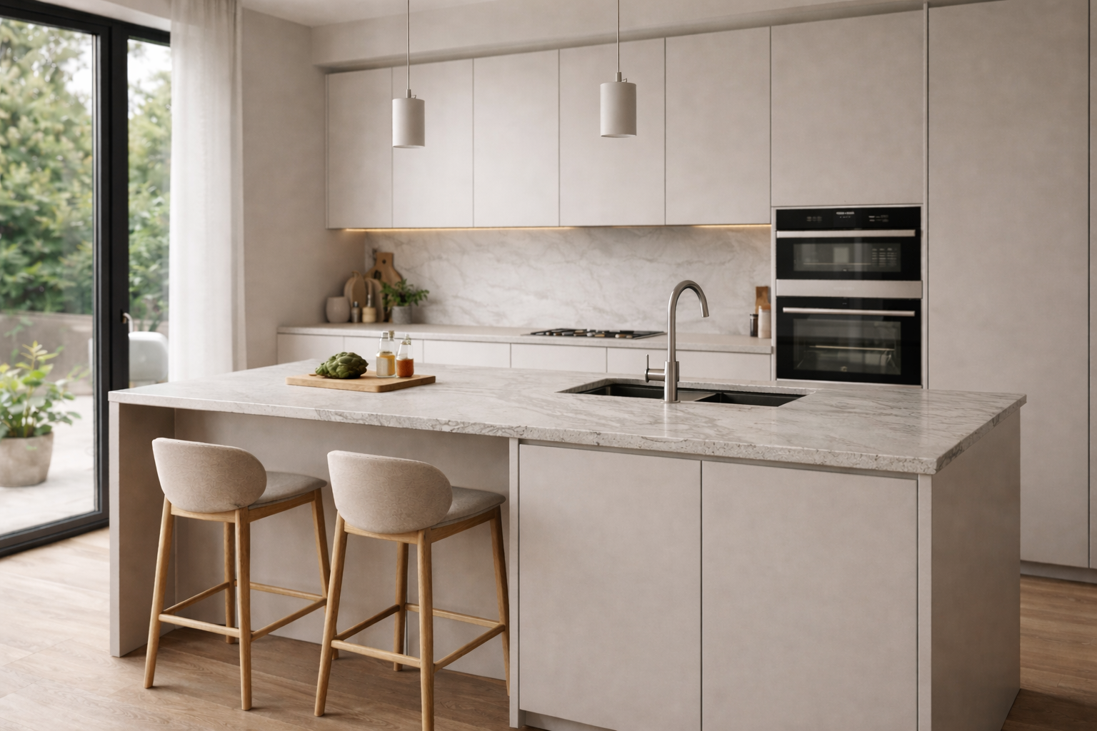 Frezowane fronty bez uchwytów